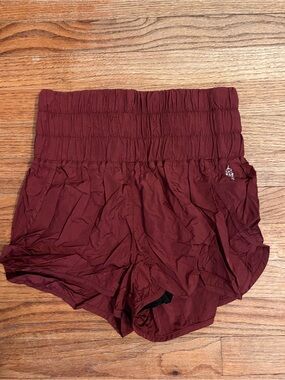 FP Movement by Free People High-Waist Burgundy Athletic Shorts